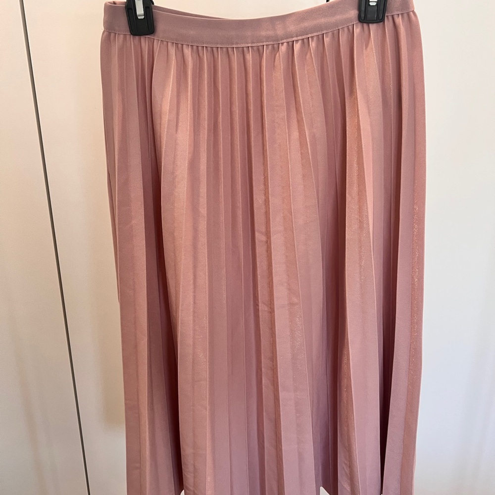 SHEIN Dusty Rose Pleated Maxi Skirt